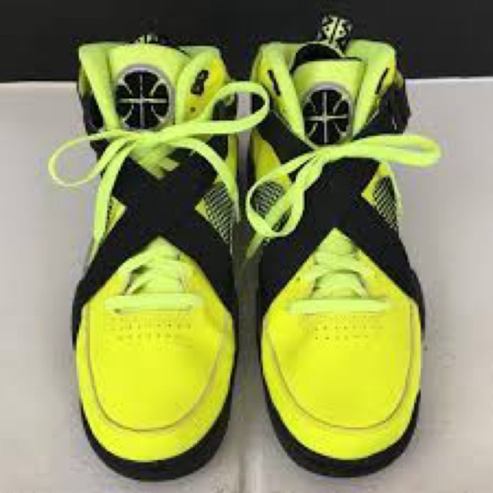 Nike Lunar Raid Voltage Neon Yellow and Black High-Top Sneakers